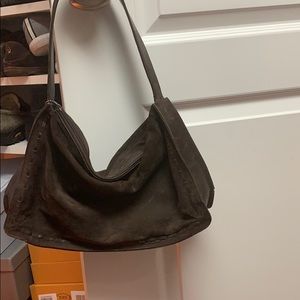 Coach suede and leather brown shoulder bag.